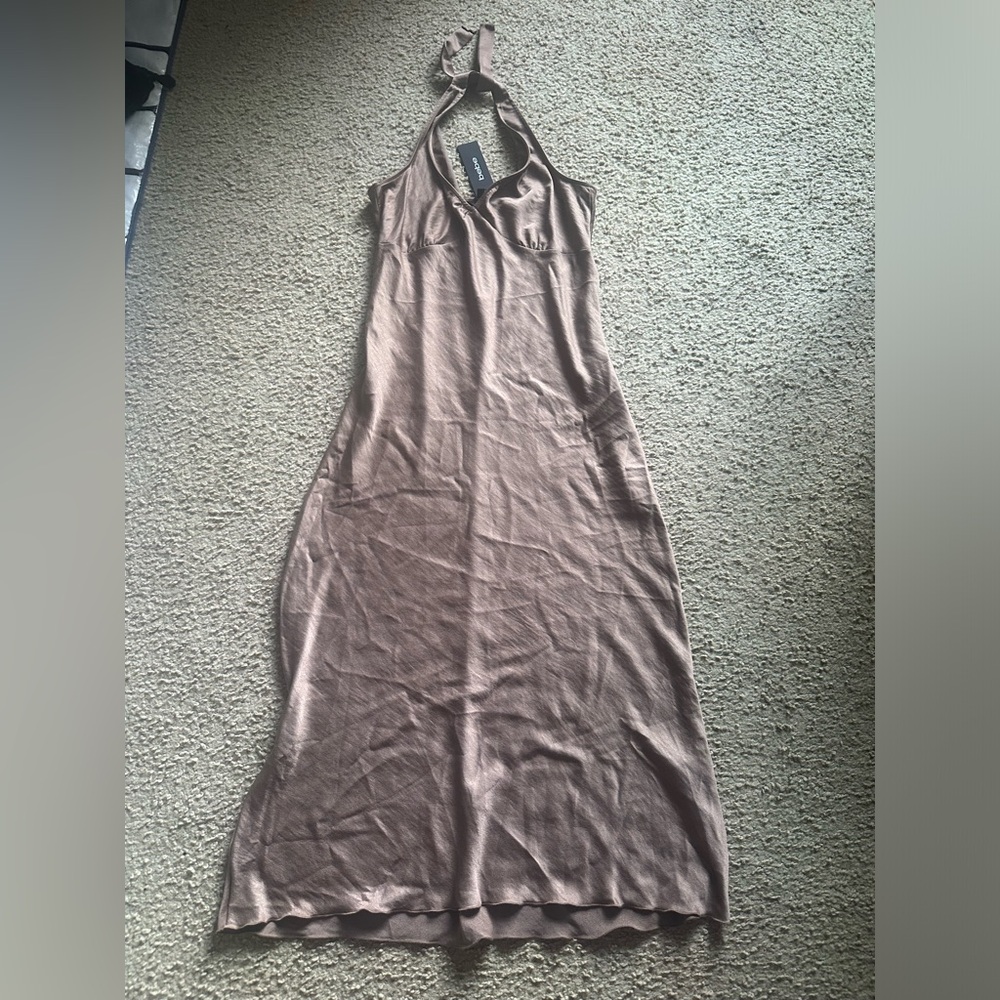 🌟 NWT bebe Slip Halter Midi Dress Size L